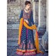 Blue & Pink Indian Designer Anarkali Maxi Gown