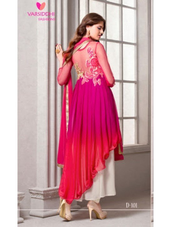 D 101 Pink, Orange & White Varsiddhi Georgette Salwar Kameez