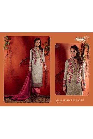 5607 GREY AND PINK KIMORA HEER PARTY WEAR SALWAR KAMEEZ SUIT