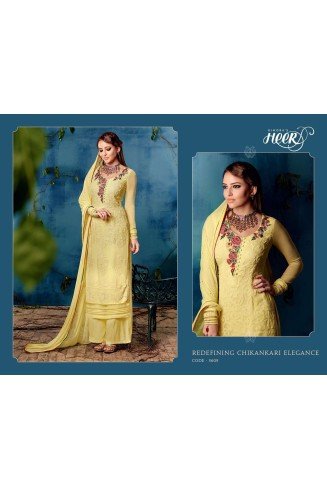 5609 BUTTERCUP YELLOW KIMORA HEER PARTY WEAR SALWAR KAMEEZ SUIT