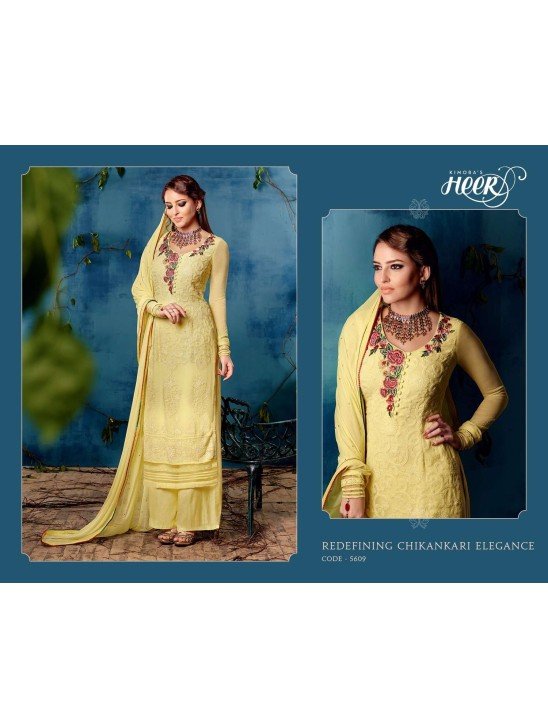 5609 BUTTERCUP YELLOW KIMORA HEER PARTY WEAR SALWAR KAMEEZ SUIT