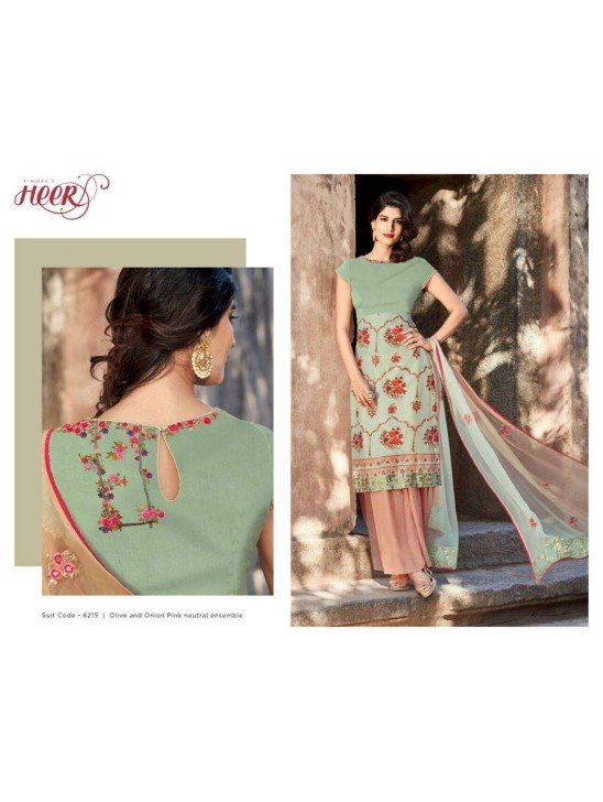 6215 OLIVE AND ONION PINK KIMORA HEER CAMBRIC COTTON SALWAR KAMEEZ SUIT