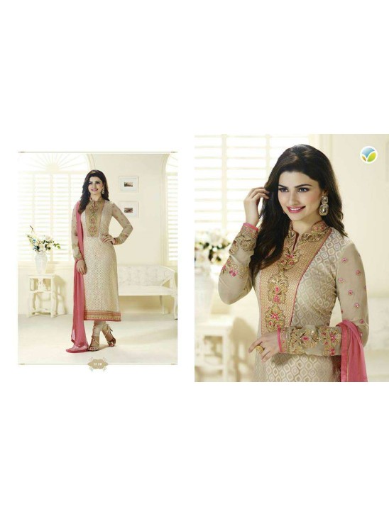 K3128 BEIGE KASEESH PRACHI MAGICAL BRASSO SUIT