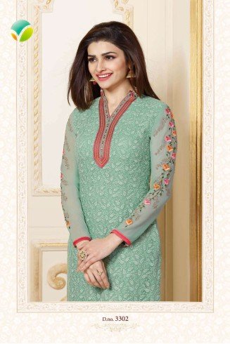 K3302 GREEN KASEESH PRACHI-15 PARTY WEAR SALWAR KAMEEZ SUIT