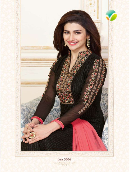 K3304 BLACK KASEESH PRACHI-15 PARTY WEAR SALWAR KAMEEZ SUIT