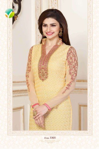 K3305 YELLOW KASEESH PRACHI-15 PARTY WEAR SALWAR KAMEEZ SUIT