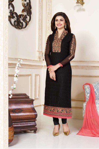 K3304 BLACK KASEESH PRACHI-15 PARTY WEAR SALWAR KAMEEZ SUIT