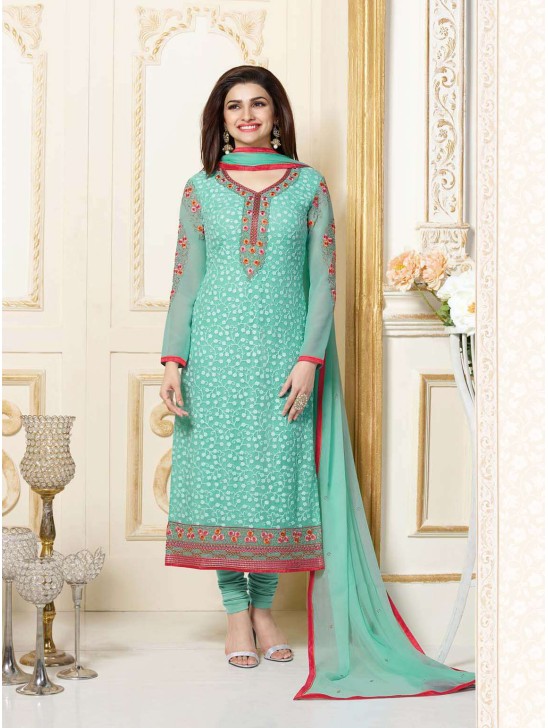 K3307 TURQUOISE KASEESH PRACHI-15 PARTY WEAR SALWAR KAMEEZ SUIT