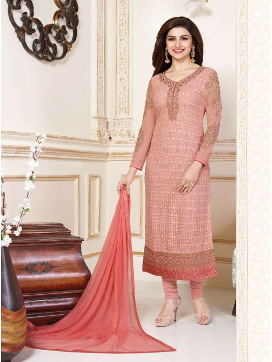 K3309 PEACH KASEESH PRACHI-15 PARTY WEAR SALWAR KAMEEZ SUIT