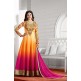 K3932 ORANGE AND PINK KASEESH DESIGNER ANARKALI SUIT