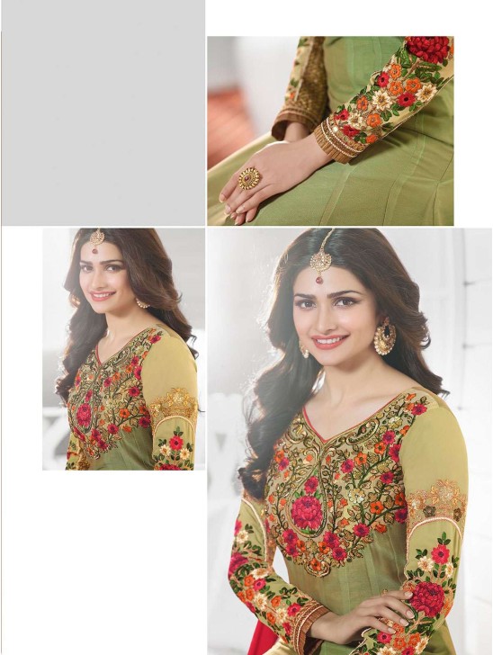 K3935 MENDHI GREEN EID PARTY ANARKALI SUIT