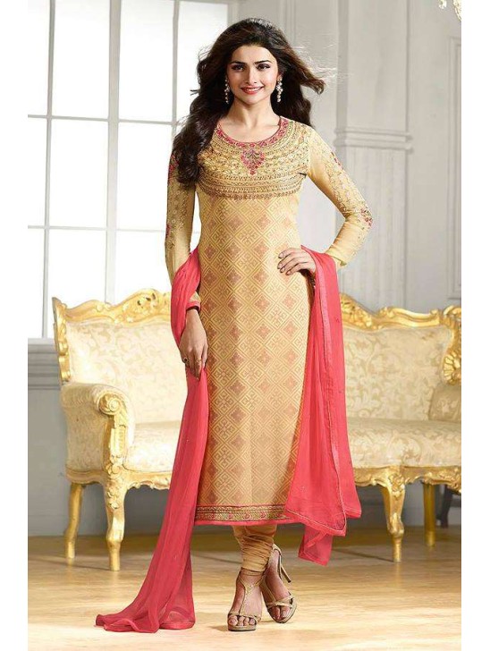 K4293 BEIGE KASEESH PRACHI-22 STRAIGHT SALWAR KAMEEZ SUIT