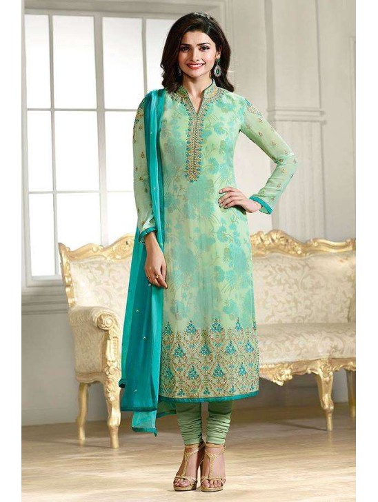 K4292 LIGHT GREEN KASEESH PRACHI-22 STRAIGHT SALWAR KAMEEZ SUIT