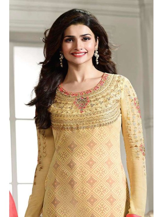 K4293 BEIGE KASEESH PRACHI-22 STRAIGHT SALWAR KAMEEZ SUIT