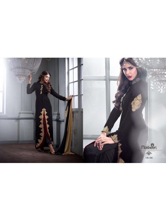 M20001 BLACK  MASKEEN GEORGETTE BY MAISHA PARTY WEAR SUIT