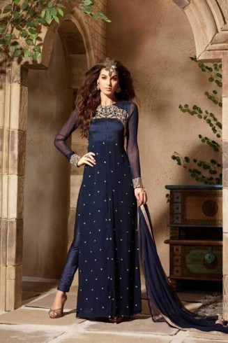 ORIGINAL BEST SELLER 3103 DARK BLUE MAISHA INFINITY EMBROIDERED EID SUIT