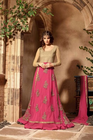 Pink Wedding Lehenga Indian Embroidered Party Dress