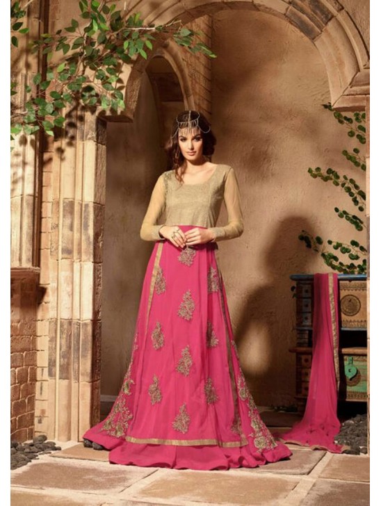 Pink Wedding Lehenga Indian Embroidered Party Dress