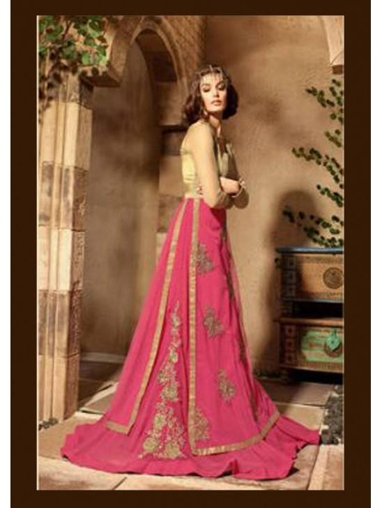 Pink Wedding Lehenga Indian Embroidered Party Dress