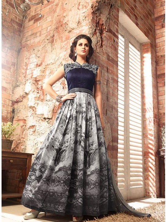 ZMA3406 PURPLE AND GREY MAISHA LAVISH 3 PARTY WEAR SUIT