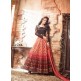 Peach & Black Long Frock Indian Wedding Dress