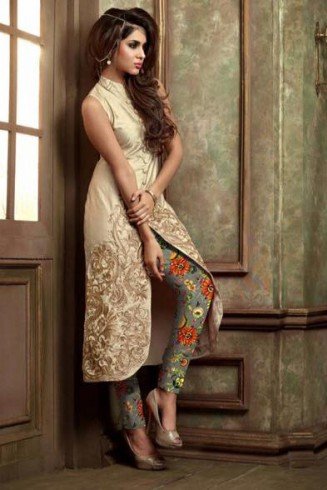 ZMA19004 BEIGE MAISHA ADDICTION 5 PARTY WEAR SUIT 