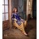 Blue & Gold Patiyala Suit Indian Punjabi Dress