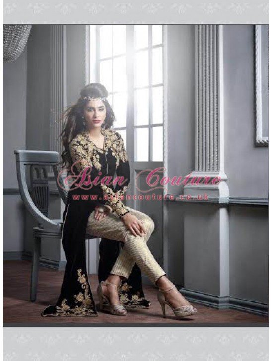 ZM2606 BLACK MASKEEN MAISHA DESIGNER SUIT