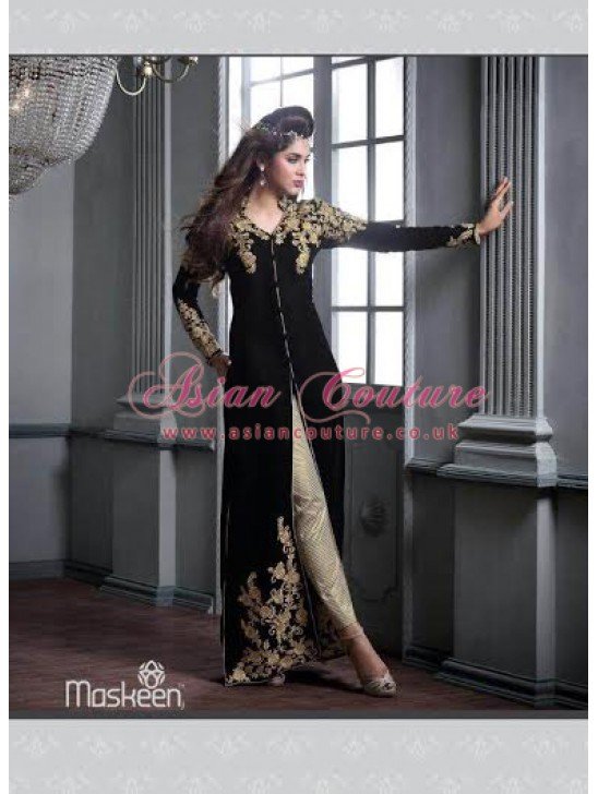 ZM2606 BLACK MASKEEN MAISHA DESIGNER SUIT