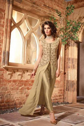 MN2704 LIGHT GOLD MAISHA NEERJA GEORGETTE SUIT