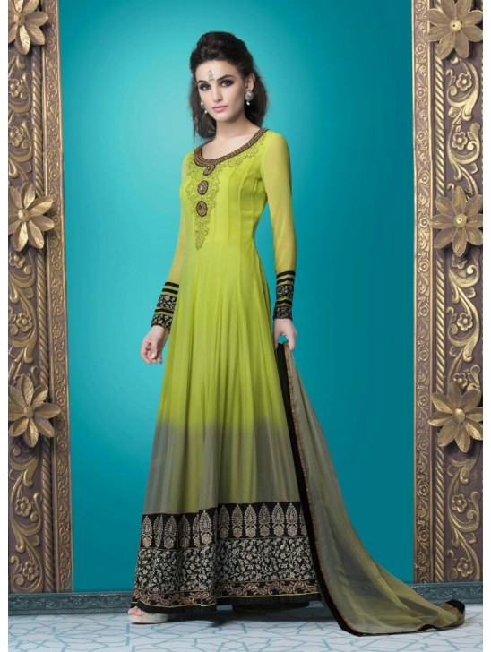 Green Anarkali Gown Indian Wedding Suit