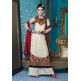 White & Red Indian Designer Palazzo Suit