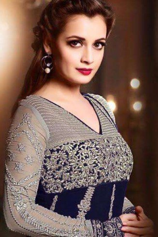 26003-D NAVY BLAZER BLUE AND GREY MOHINI GLAMOUR SEMI STITCHED SALWAR SUIT