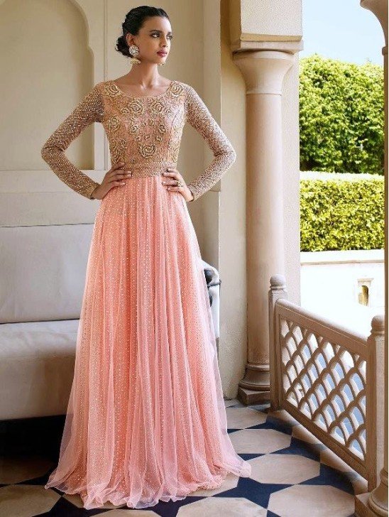 Peach Indian Lehenga Dress