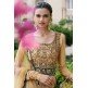 Beige Indian Designer Wedding Wear Anarkali Lehenga
