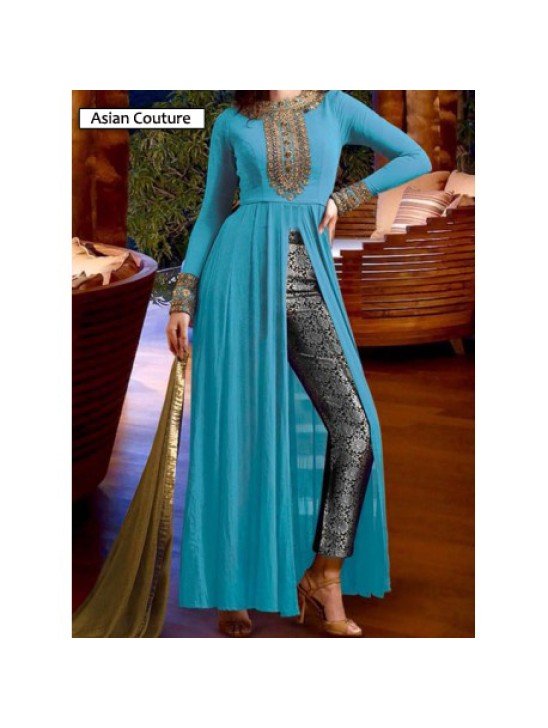 SNKC3021 Light Blue Nakkashi Designer Party Wear