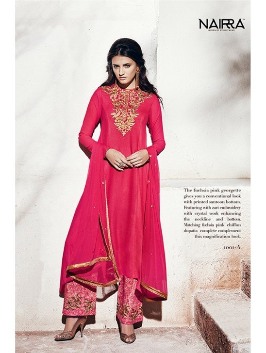 FUCHSIA PINK PARTY WEAR SALWAR SUIT