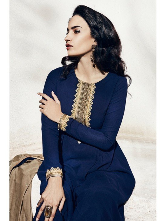 Navy Blue Festive Eid Pakistani Designer Suit