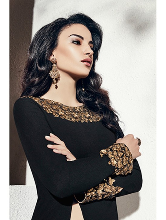 Black & Beige Pakistani Designer Salwar Suit