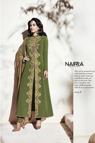 OLIVE GREEN INDIAN DESIGNER WEDDING SUIT