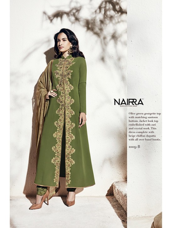 OLIVE GREEN INDIAN DESIGNER WEDDING SUIT