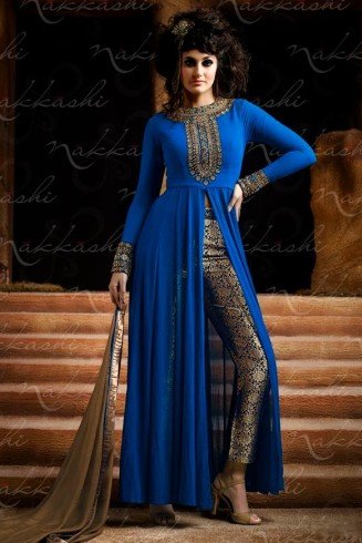 Blue Authentic Indian Designer Party Wear Suit