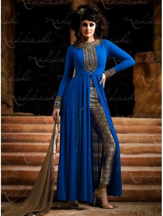 Blue Authentic Indian Designer Party Wear Suit
