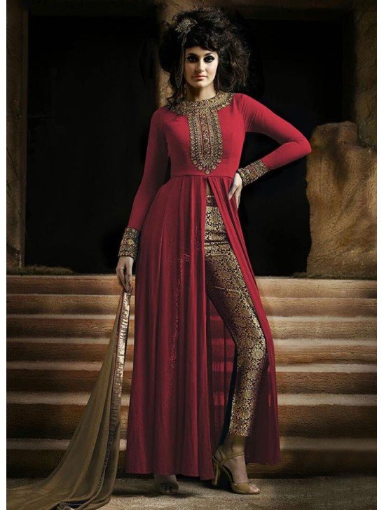 Red Authentic Indian Designer Party Wear Suit
