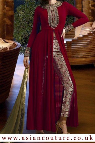 Maroon Indian Ethnic Party Suit