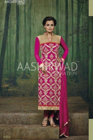 FUCHSIA DIA MIRZA DESIGNER SALWAR KAMEEZ