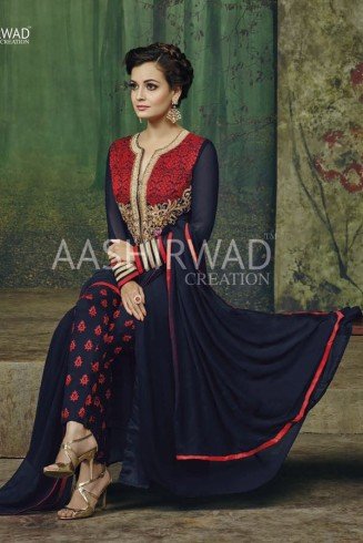 BLUE INDIAN DESIGNER ANARKALI SALWAR SUIT