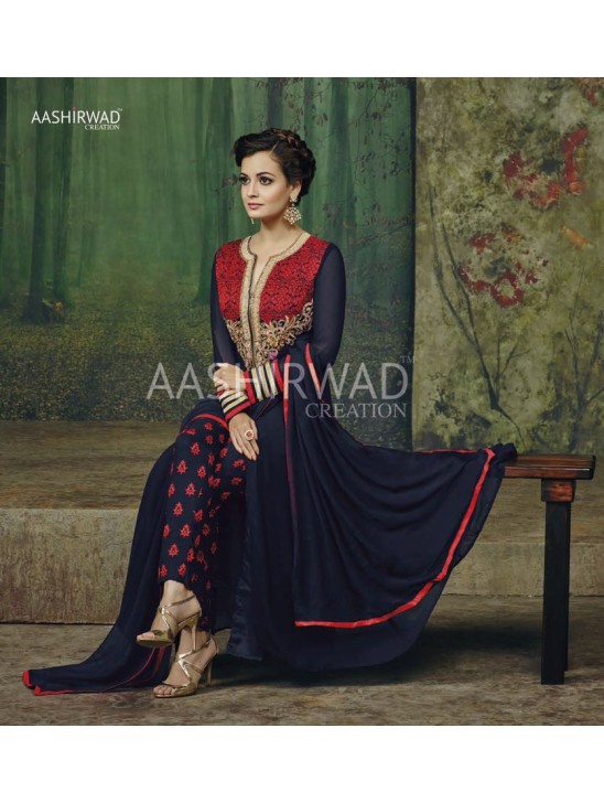 BLUE INDIAN DESIGNER ANARKALI SALWAR SUIT