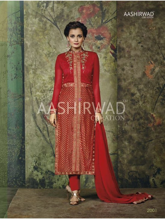 RED DIA MIRZA INDIAN DESIGNER SALWAR SUIT