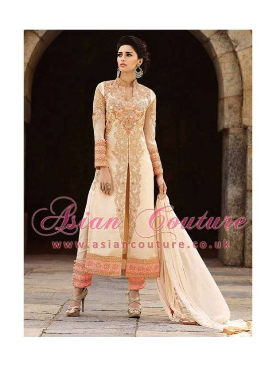 8006 BEIGE AAFREEN ADAA STYLISH ANARKALI SUIT (REPLICA)